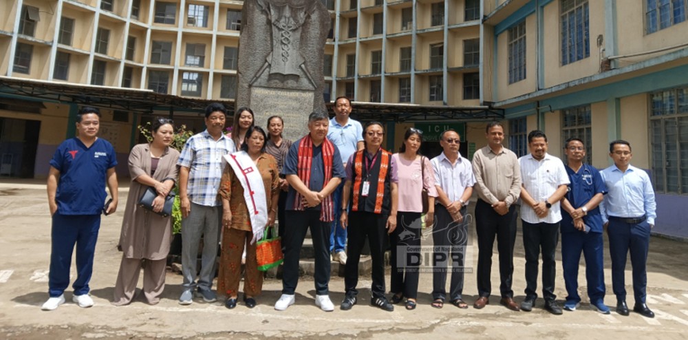 Advisor to Chief Minister and Chairman of IDAN, Abu Metha, with DC Mon Wennyei Konyak, SP Mon Kanchan Kumar Kandpal and officials during the launch of the dialysis unit and installation of solar street lights at District Hospital Mon on September 2. (DIPR Photo)